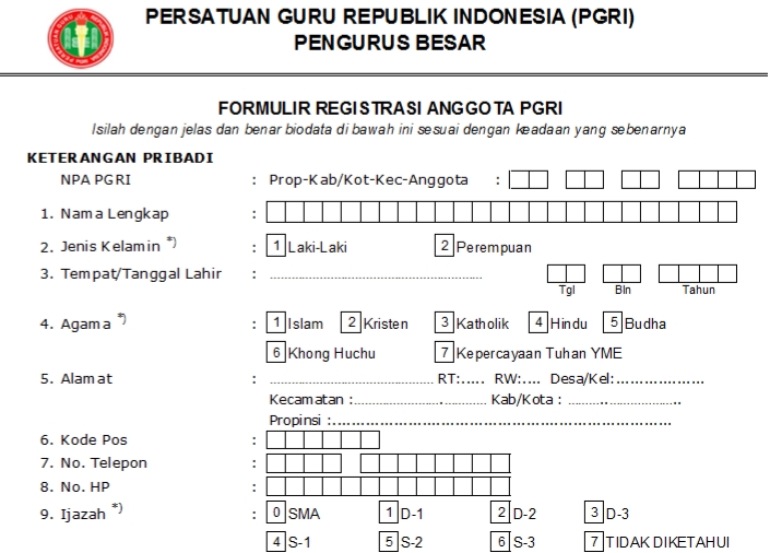 Pendaftaran PGRI Kolaka Timur - Persatuan Guru Republik Indonesia Cabang Kolaka Timur
